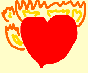 300x250 flaming heart drawing - Flaming Heart Drawing