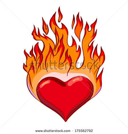450x470 flaming heart clipart - Flaming Heart Drawing
