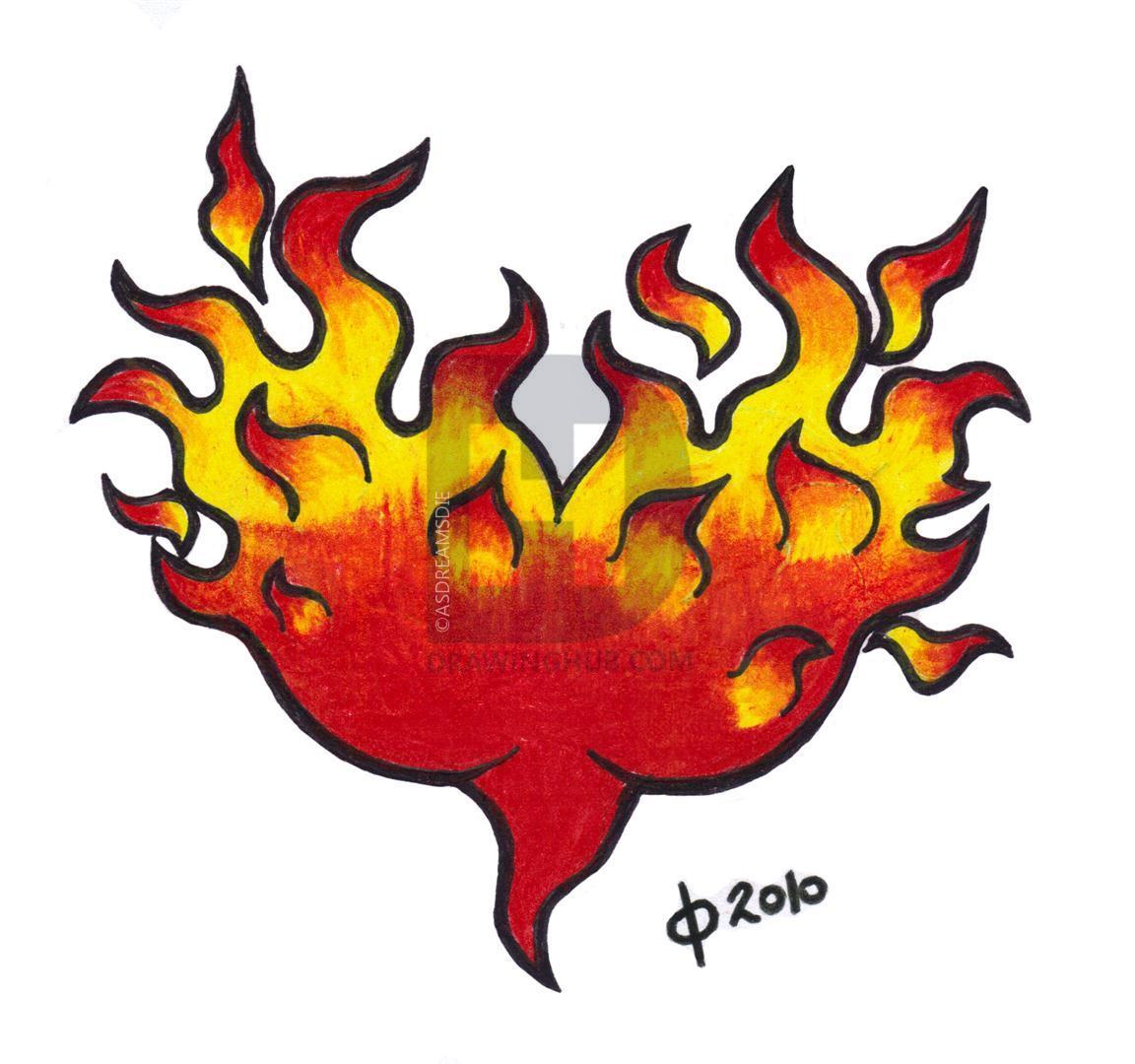 1152x1080 flaming heart drawing - Flaming Heart Drawing