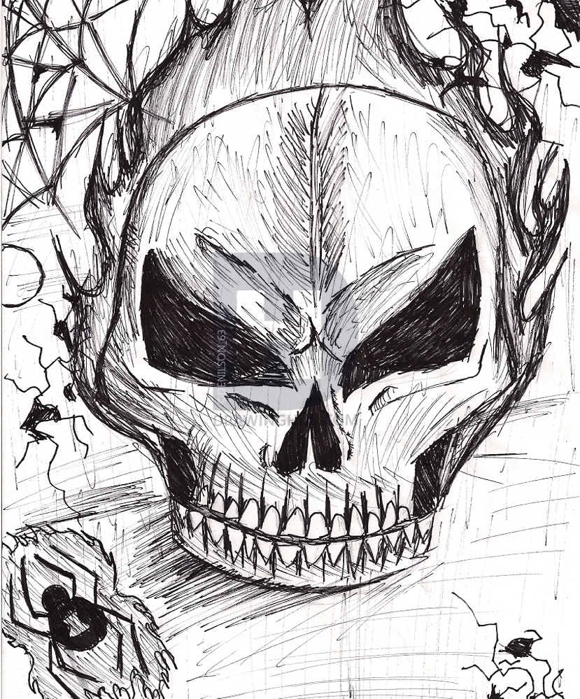 829x999 flaming skull drawing - Flaming Skull Drawing