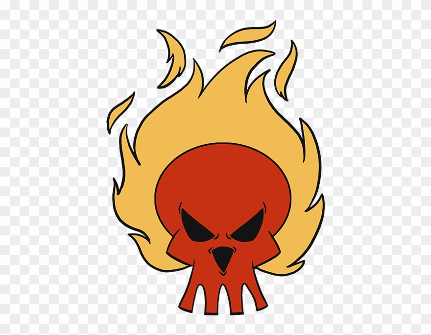 880x683 how to draw flaming skull - Flaming Skull Drawing
