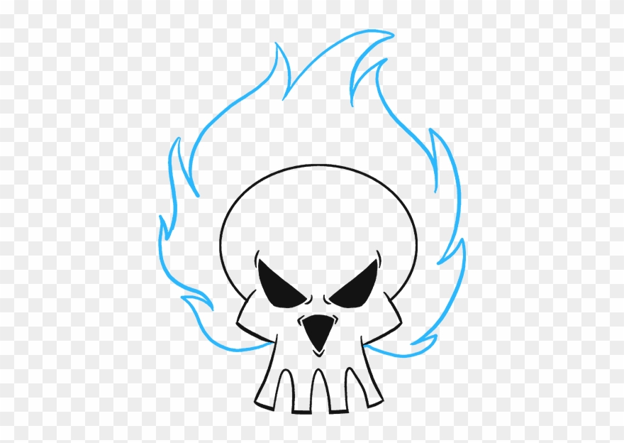 880x624 how to draw flaming skull - Flaming Skull Drawing