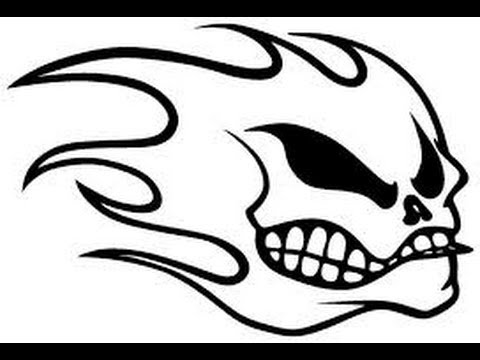 480x360 how to draw a flaming skull - Flaming Skull Drawing