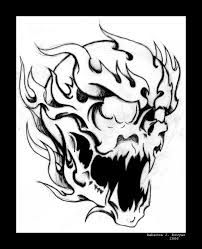 Flaming Skull Drawing at PaintingValley.com | Explore collection of ...