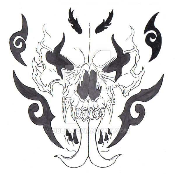 600x596 flaming skull - Flaming Skull Drawing