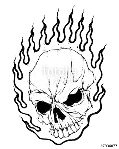 400x500 flaming skull tattoo image stock photo and royalty free images - Flaming Skull Drawing