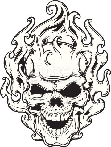 360x476 flaming skull vector skulls - Flaming Skull Drawing
