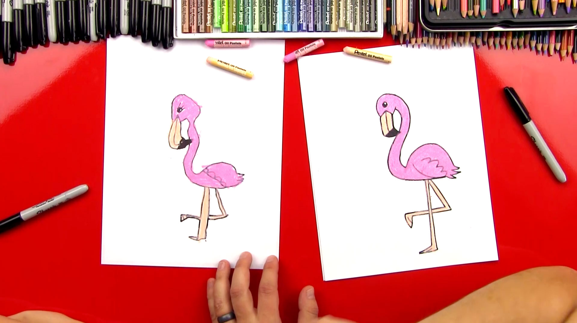 Рисунки очень лёгкие Фламинго