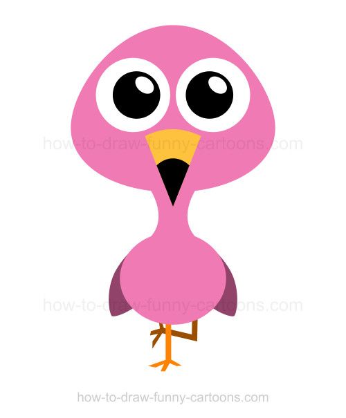 500x605 How To Draw An Elephant Flamingoes Drawings, Cartoon Drawings - Flamingo Cartoon Drawing