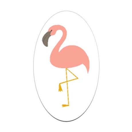 460x460 flamingo drawing oval stickers - Flamingo Drawing