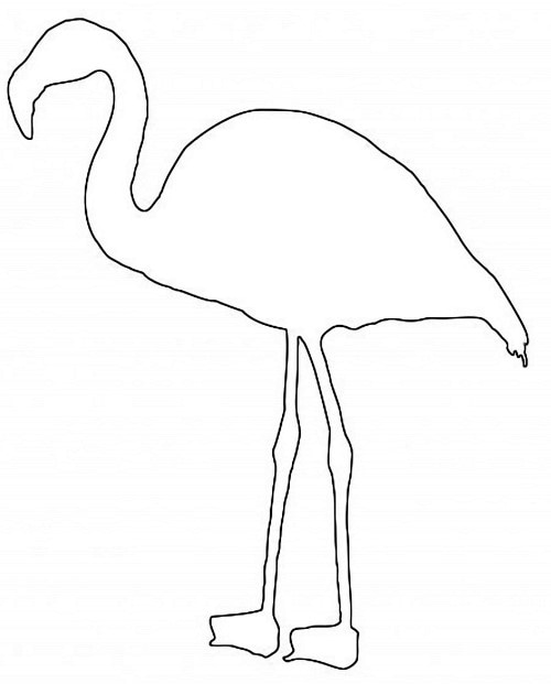 Flamingo Drawing Outline at PaintingValley.com | Explore collection of ...