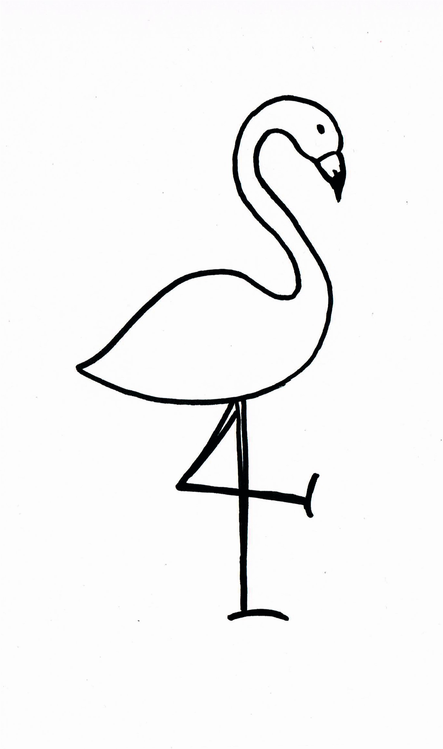 1465x2478 Fabulous Flamingo Tutorial - Flamingo Drawing Template