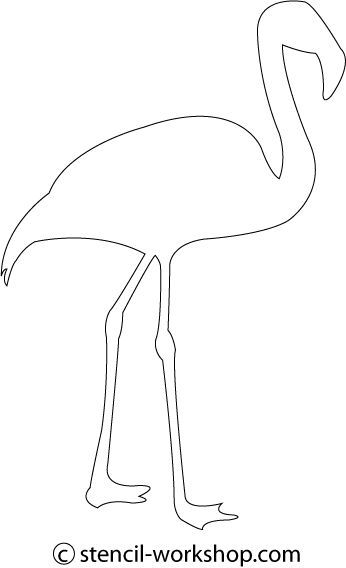 346x568 Flamingo Drawing Template - Flamingo Drawing Template