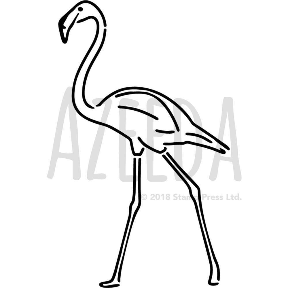 1000x1000 'walking Flamingo' Wall Stencil Template - Flamingo Drawing Template