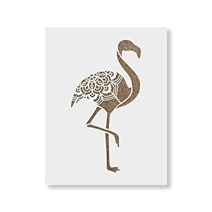 425x425 Flamingo Stencil Template - Flamingo Drawing Template