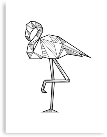 428x550 Flamingo Geometric Canvas Print - Flamingo Line Drawing