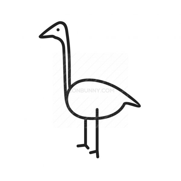 600x600 Flamingo Line Icon - Flamingo Line Drawing