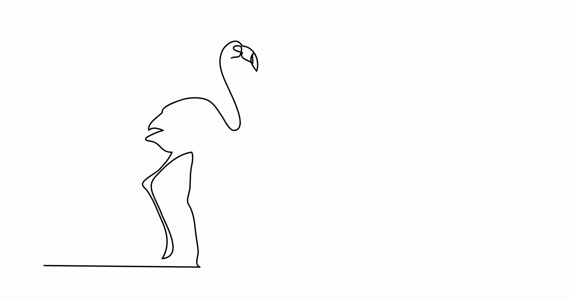 1920x1013 Self Drawing Animation Of Single Line Drawing Of Walking Flamingo - Flamingo Line Drawing