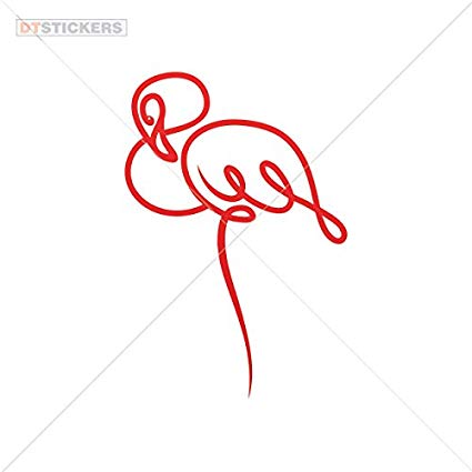 425x425 Vinyl Stickers Decals Flamingo Line Art Garage Home - Flamingo Line Drawing