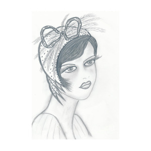 300x300 flapper in a bow drawing - Flapper Drawing