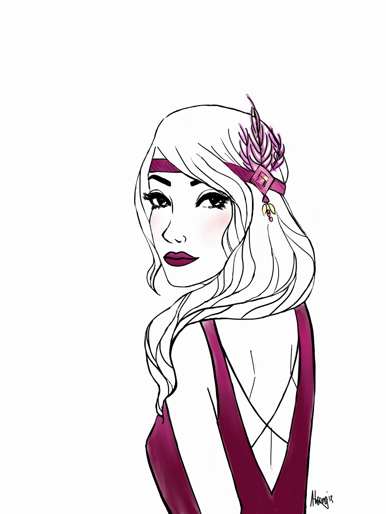 1296x1728 Girl Sketch That - Flapper Drawing