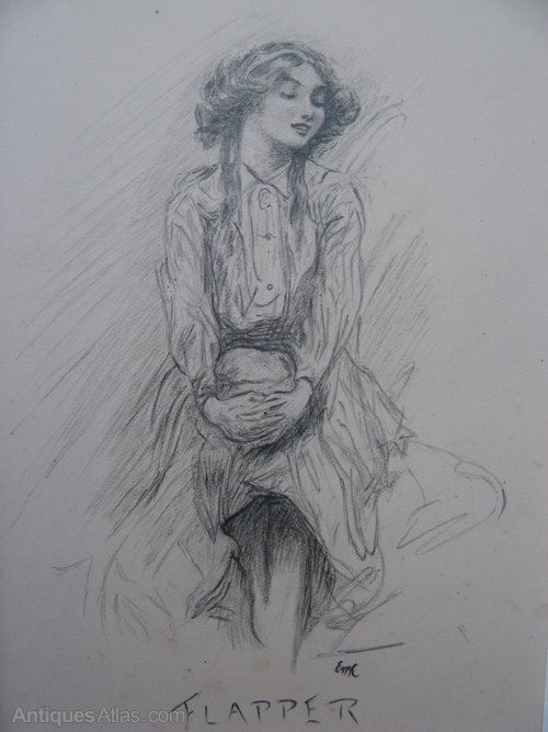 500x667 antiques atlas - Flapper Girl Drawing