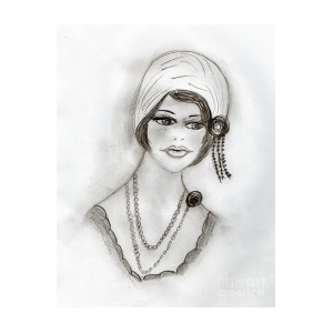 300x300 beaded flapper girl drawing - Flapper Girl Drawing