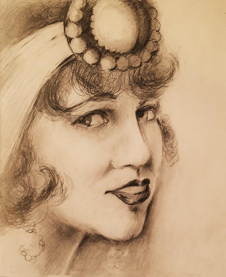 734x900 flapper girl drawing - Flapper Girl Drawing