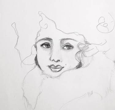 375x359 flapper girl in feather boa drawing - Flapper Girl Drawing