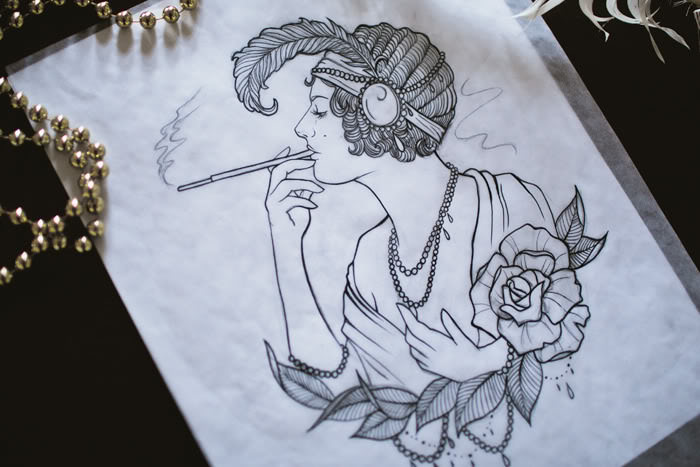 700x467 sketchbook flapper girl stuck with pins - Flapper Girl Drawing