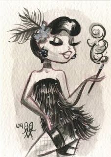 227x320 cartoon flapper art, illustration art, cute art - Flapper Girl Drawing