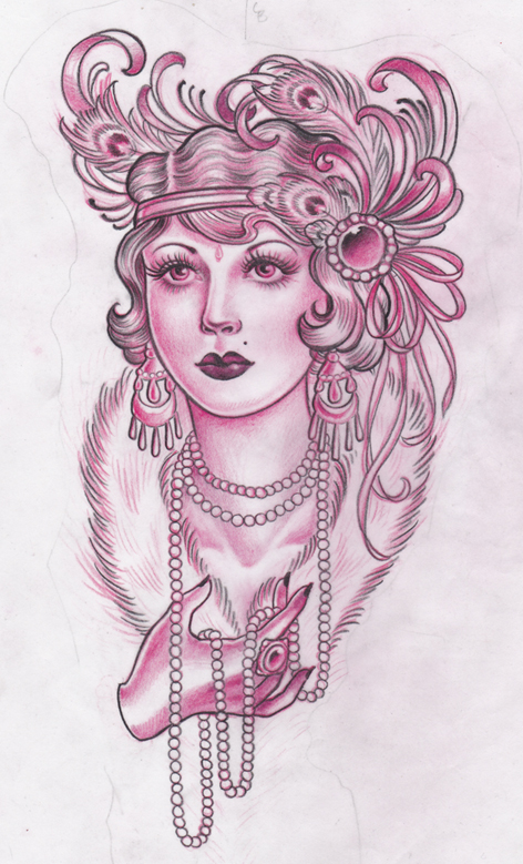 472x779 pennywhistles and moonpies flapper girl - Flapper Girl Drawing