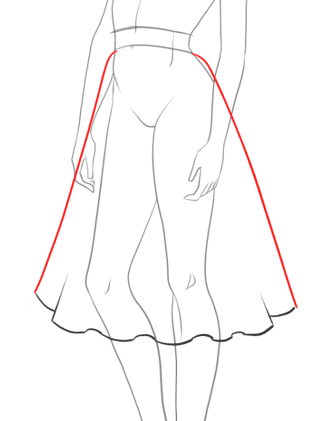 450x600 How To Draw A Flare Full Skirt Step - Flare Drawing