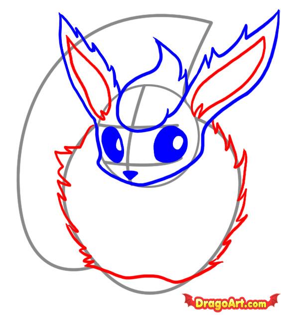 564x632 How To Draw Flareon, Step - Flareon Drawing