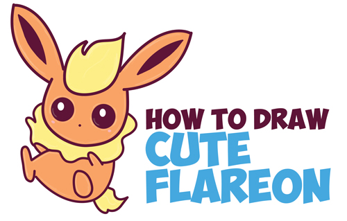 500x319 How To Draw Flareon In Cute Kawaii Chibi Baby Style - Flareon Drawing