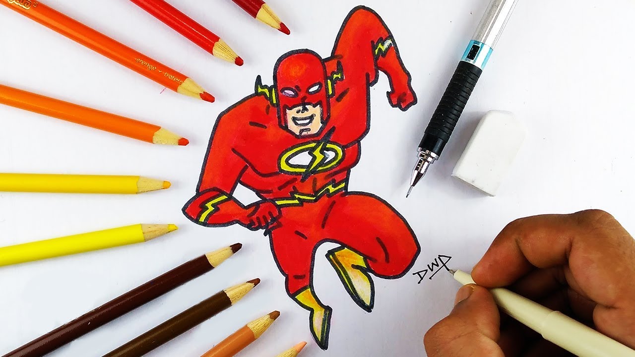 1280x720 How To Draw The Flash Cartoon Drawing Step - Flash Cartoon Drawing