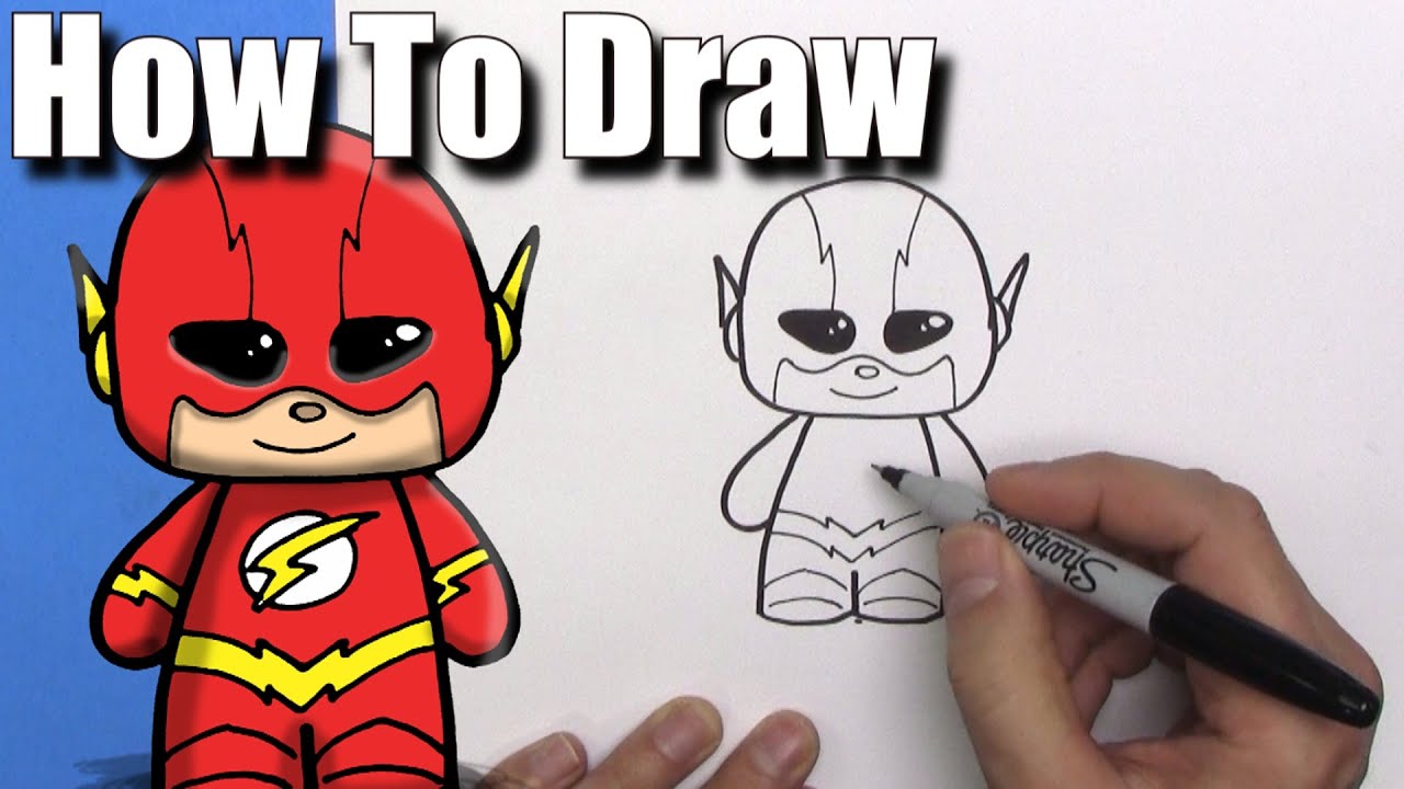 1280x720 How To Draw A Cute Cartoon The Flash - Flash Cartoon Drawing