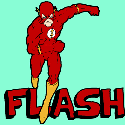 400x400 How To Draw Flash From Dc Comics With Easy Step - Flash Cartoon Drawing