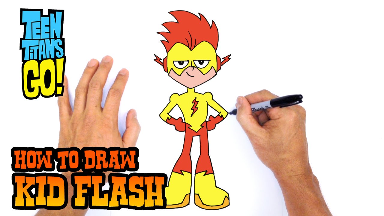 1280x720 How To Draw Kid Flash Teen Titans Go - Flash Cartoon Drawing
