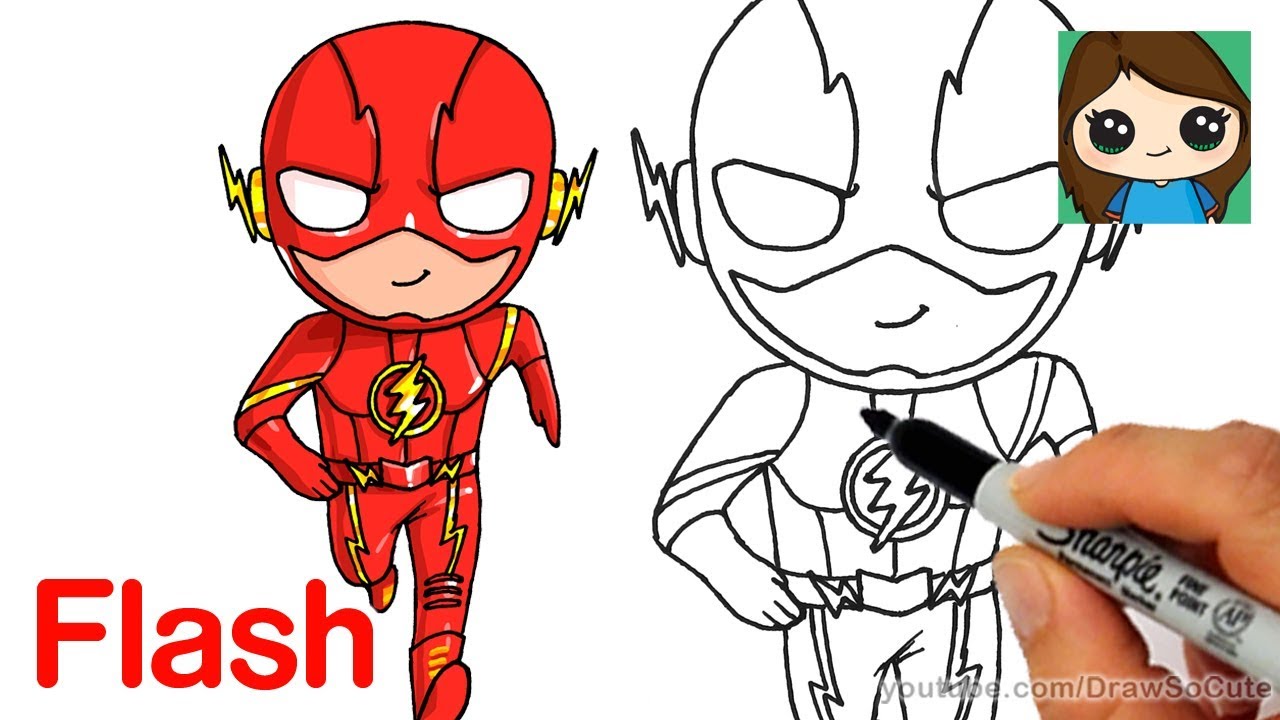 1280x720 How To Draw The Flash - Flash Cartoon Drawing