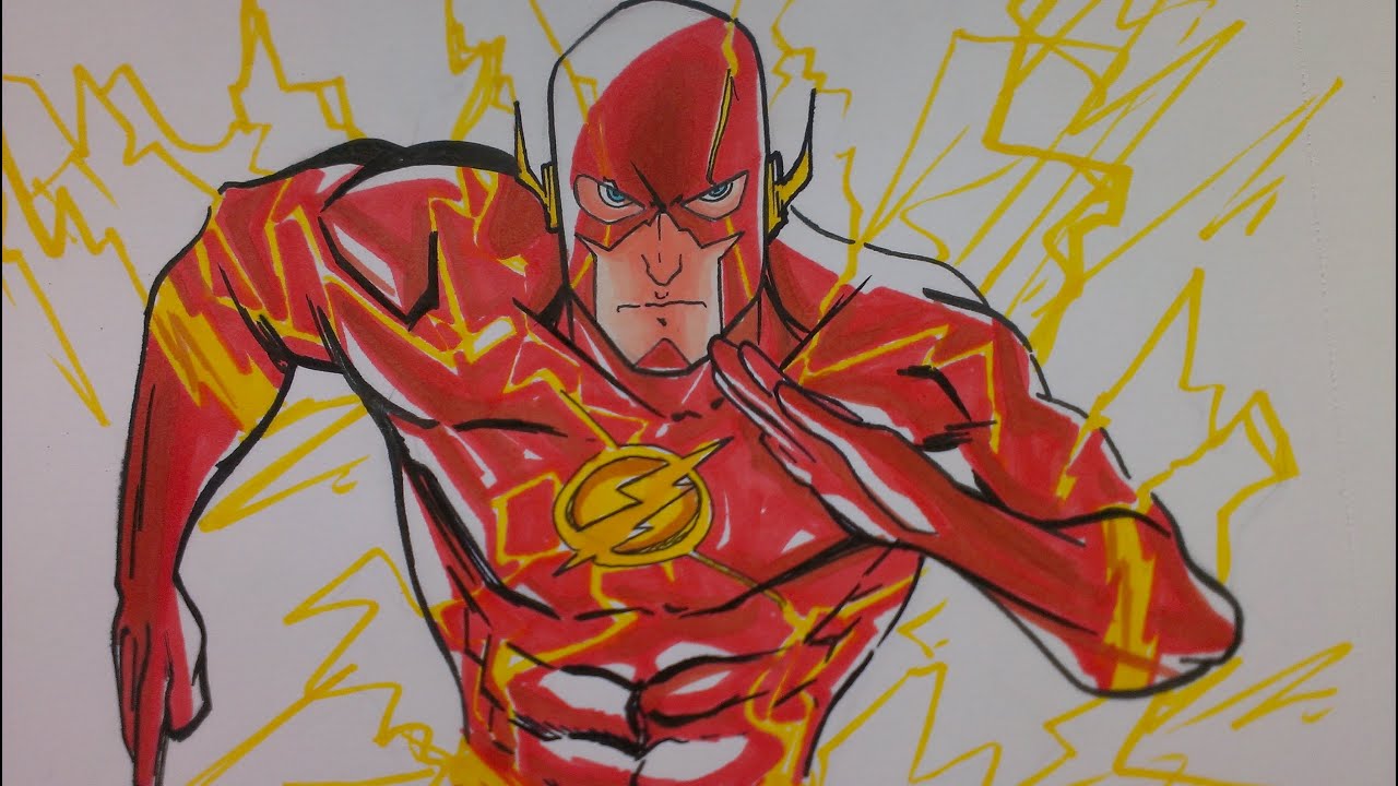 1280x720 Prismacolor Speed Draw The Flash - Flash Drawing