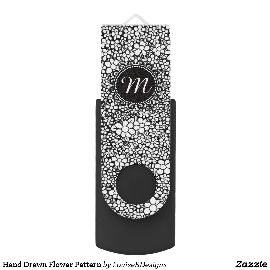1106x1106 hand drawn flower pattern usb flash drive usb flash drives - Flash Drive Drawing