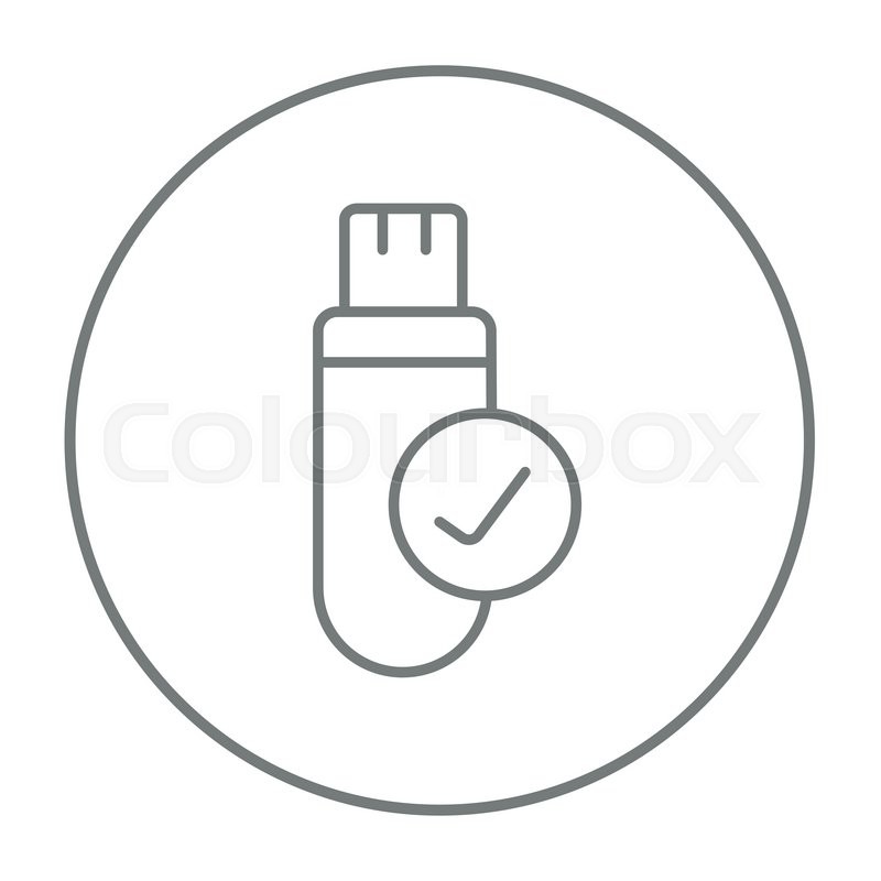 800x800 usb flash drive line icon for web, stock vector colourbox - Flash Drive Drawing