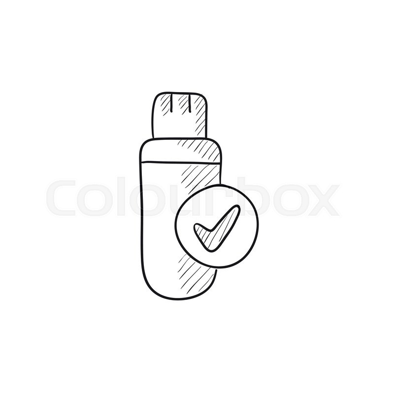800x800 usb flash drive vector sketch icon stock vector colourbox - Flash Drive Drawing