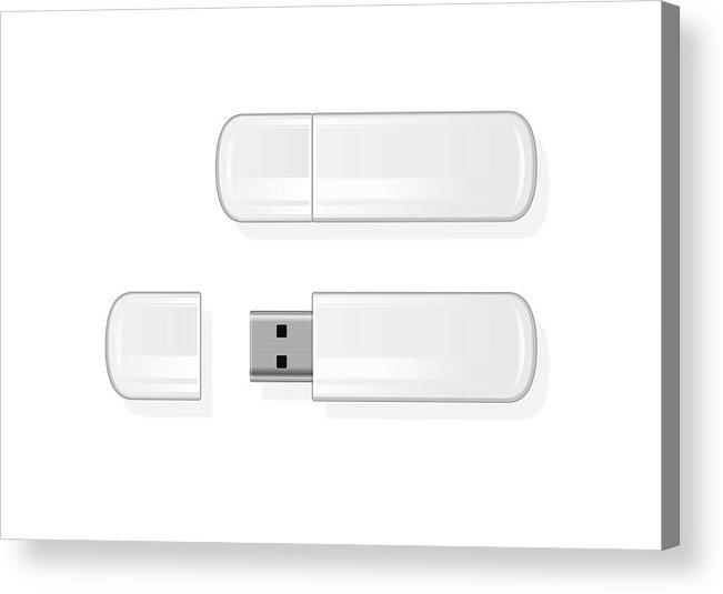 651x535 vector usb flash drive isolated on white background acrylic print - Flash Drive Drawing