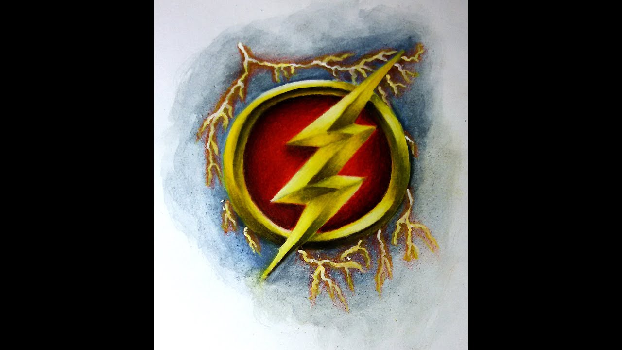 1280x720 Speed Drawing Of The Flash Logo - Flash Logo Drawing