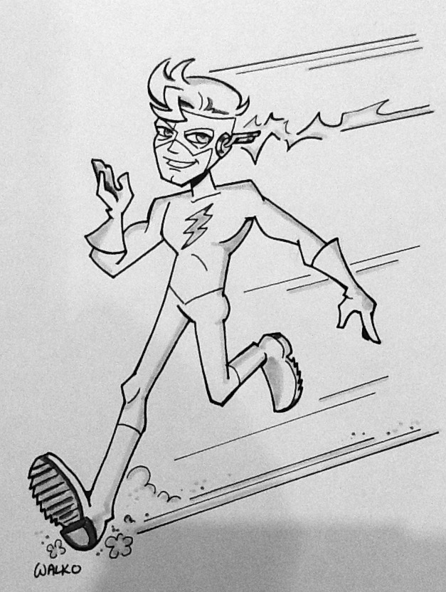 627x832 How To Draw Kid Flash - Flash Running Drawing