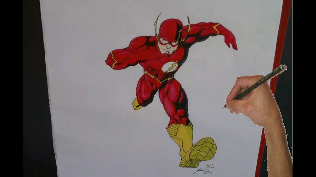 1280x720 Speed Drawing The Flash - Flash Superhero Drawing