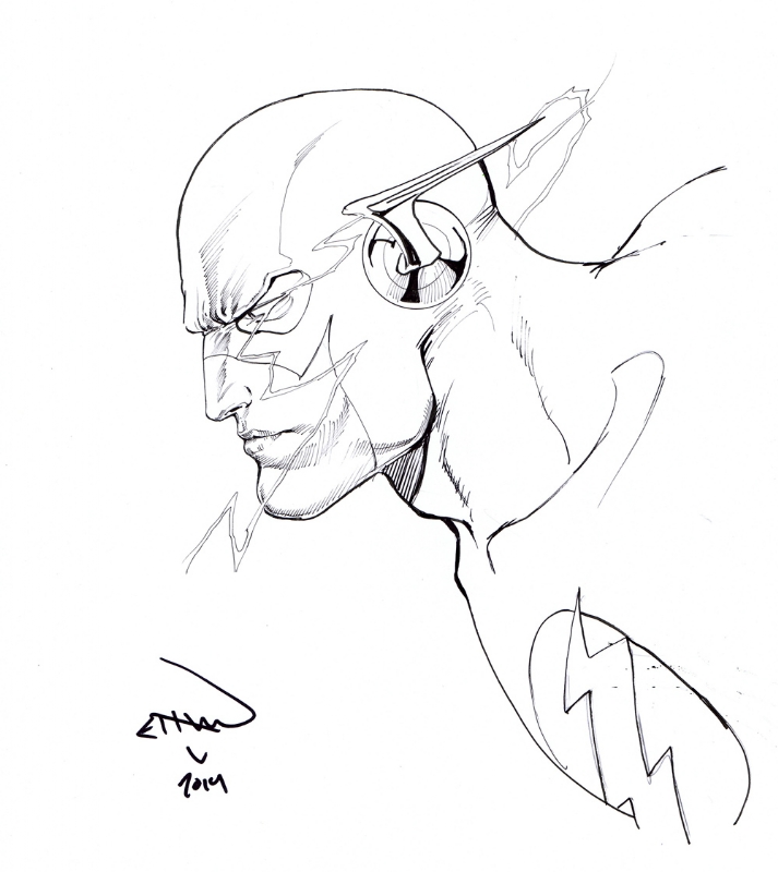 713x800 the flash, in matthew mckernan's flash convention and commission - Flash Superhero Drawing
