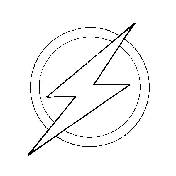 600x600 Biplanes Superhero Coloring Pages - Flash Symbol Drawing